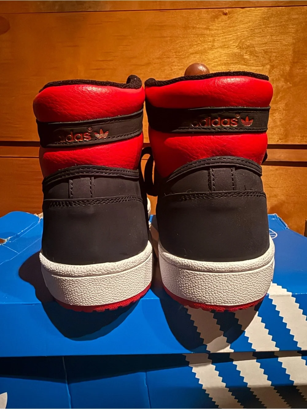 adidas Top Ten Hi Black & Red Basketball Shoes